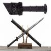 LOONGSWORD Chinese Han Jian  Hand-Forged High Manganese Steel Blade, Black Scabbard with Etched Patterns, Collectible Martial Arts & Decorative Sword, 42.5" Overall view 1