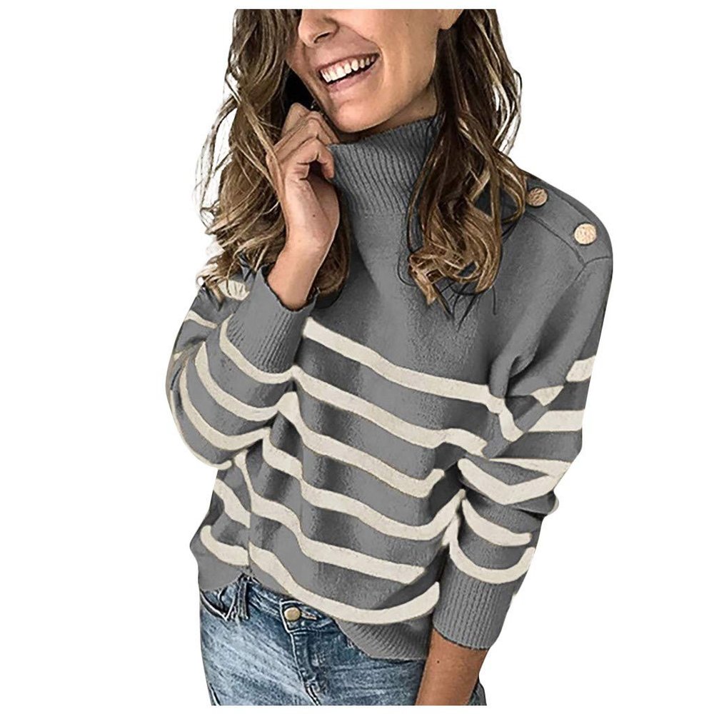 Fall Sweaters for Women 2022 Oversized Turtleneck Chunky Knit Pullover Sweater Solid Balloon Long Sleeve Baggy Tops