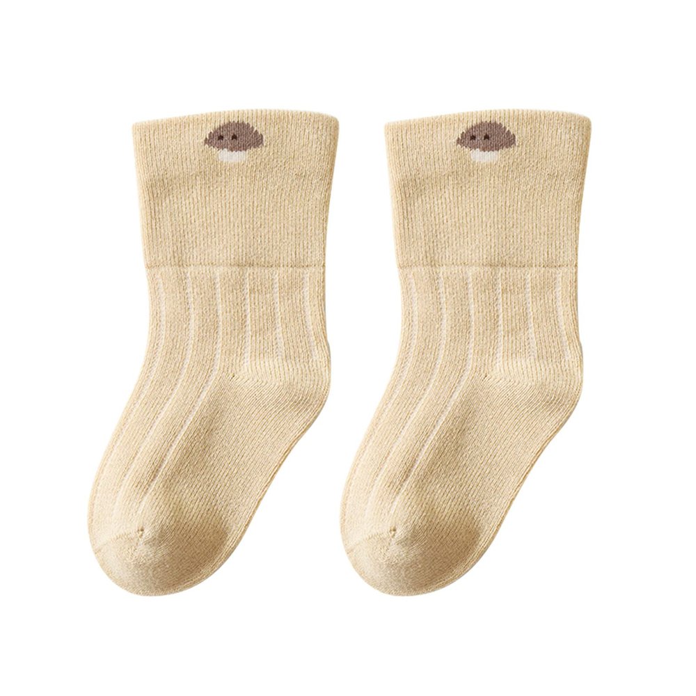 Ikevan Long Baby Wool Socks Baby Cartoon Socks Toddler Socks With Pinch Ankle Baby Little Girl Boy Socks (Yellow, 12-18 Months)