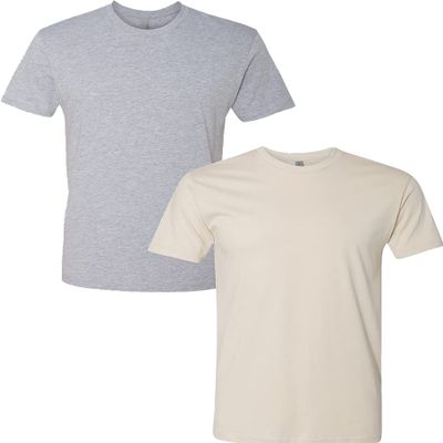 Next Level Mens Premium Fitted Short-Sleeve CrewDark Grey-Natural (2-Pack) XX-Large