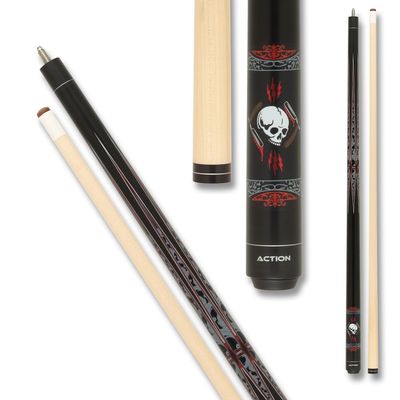 Action Garage Billiards Pool Cue Stick - Matte Skull & Switch Blade - 21oz
