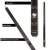 Action Garage Billiards Pool Cue Stick - Matte Skull & Switch Blade - 18oz view 3