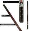 Action Garage Billiards Pool Cue Stick - Black w/Red Horseshoe - 18oz view 3