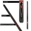 Action Garage Billiards Pool Cue Stick - Black w/Red Spiderweb - 19oz view 3