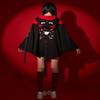 Emily the Strange Girls Black Hooded Bad Kitten Club Print Halloween Costume (Large) view 3