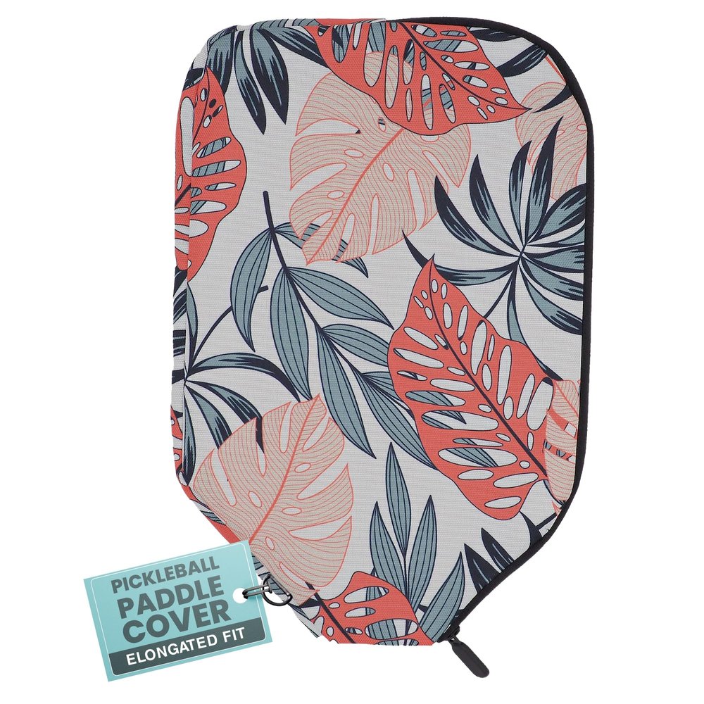Palms-O-Aces Elongated Pickleball Paddle Cover | Canvas Padded Pickleball Paddles Sleeve with Zipper | Lightweight Protective Paddle Case for Paddles | Paddle Cover Accessory | Bright Tropics