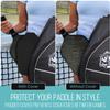 Palms-O-Aces Elongated Pickleball Paddle Cover | Canvas Padded Pickleball Paddles Sleeve with Zipper | Lightweight Protective Paddle Case for Paddles | Paddle Cover Accessory | Black view 2