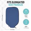 Palms-O-Aces Elongated Pickleball Paddle Cover | Canvas Padded Pickleball Paddles Sleeve with Zipper | Lightweight Protective Paddle Case for Paddles | Paddle Cover Accessory | Blue view 3