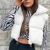 BFAFEN womens winter cropped puffer vest stand collar down vest sleeveless warm outerwear quilted cotton zip up vest view 2