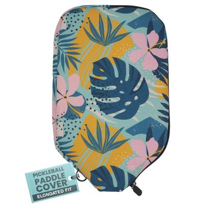 Palms-O-Aces Elongated Pickleball Paddle Cover | Canvas Padded Pickleball Paddles Sleeve with Zipper | Lightweight Protective Paddle Case for Paddles | Paddle Cover Accessory | Mod Tropics
