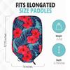 Palms-O-Aces Elongated Pickleball Paddle Cover | Canvas Padded Pickleball Paddles Sleeve with Zipper | Lightweight Protective Paddle Case for Paddles | Paddle Cover Accessory | Pink Hibiscus view 3