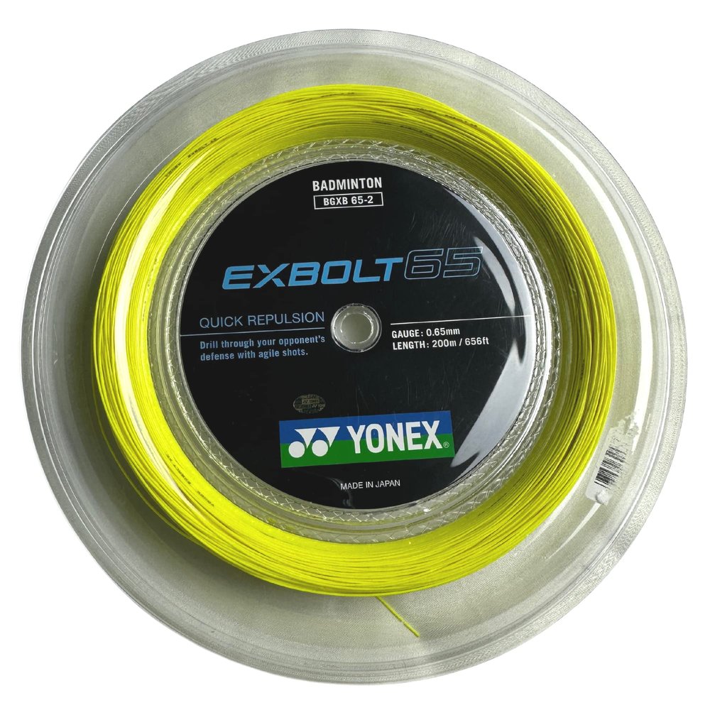 Yonex EXBOLT 65 Badminton String - 200m Reel Yellow
