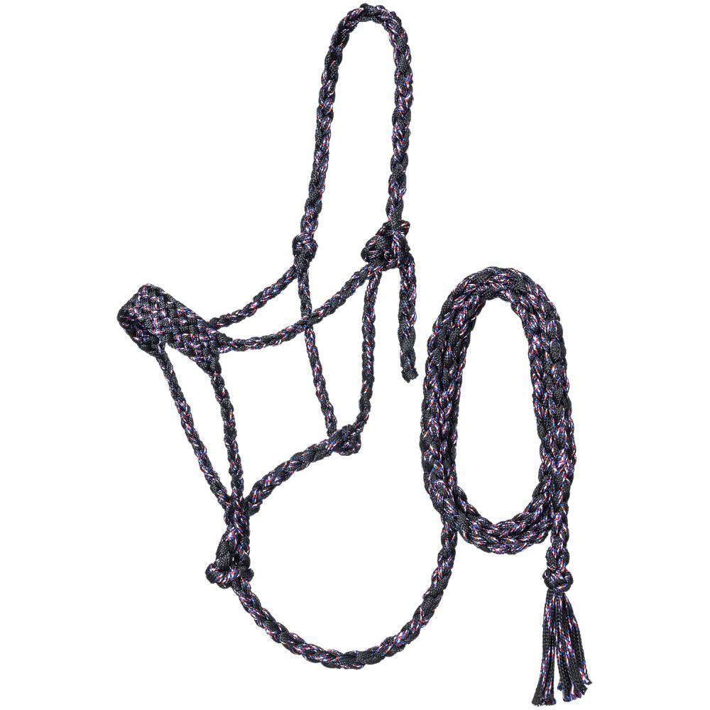 Tough 1 Premium Mule Tape Halter w.Lead Black Fun