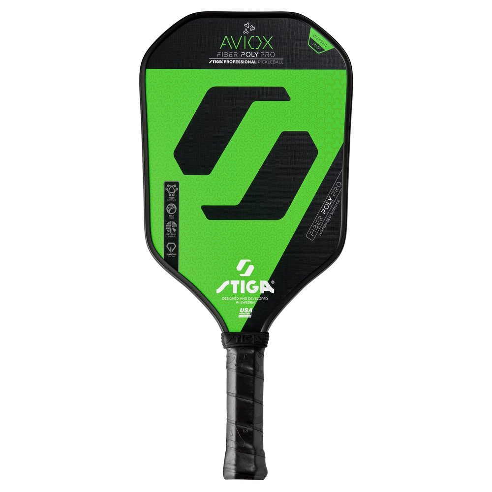 STIGA Aviox Fiber Poly Pro Pickleball Paddle | Midweight Polymer Paddle for Control & Power - Beginners & Experienced Players - USAPA Approved - Designed in Sweden