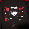 Emily the Strange Girls Black Hooded Cloak Bad Kitten Club Print Halloween Costume (Small) view 4
