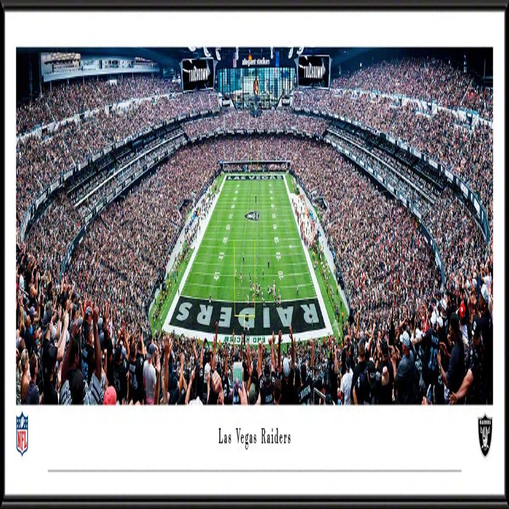 Las Vegas Raiders (end zone) - 40.25x13.75-inch Standard Framed Print by Blakeway Panoramas