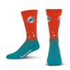 For Bare Feet NFL MIAMI DOLPHINS Spray Zone Crew Sock Team Color Youth view 1