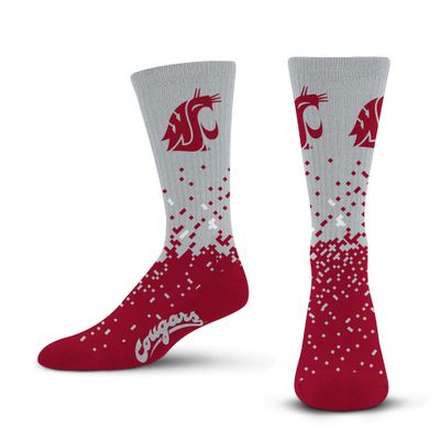 For Bare Feet NCAA WASHINGTON STATE COUGARS Spray Zone Crew Sock Team Color Youth