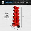 Synergy Custom Fitness 5-Tier Vertical Dumbbell Storage Rack - DBRK5 (Red) view 3