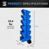 Synergy Custom Fitness 5-Tier Vertical Dumbbell Storage Rack - DBRK5 (Synergy Blue) view 3