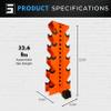Synergy Custom Fitness 5-Tier Vertical Dumbbell Storage Rack - DBRK5 (Orange) view 3