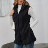 Faux-Fur' Sleeveless Mid-length Hooded Vest Jacket Body Outwear For Women's Light Weather Jacket view 2