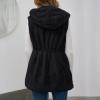 Faux-Fur' Sleeveless Mid-length Hooded Vest Jacket Body Outwear For Women's Light Weather Jacket view 3