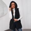 Faux-Fur' Sleeveless Mid-length Hooded Vest Jacket Body Outwear For Women's Light Weather Jacket view 4