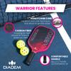 Diadem Warrior Pickleball Paddle | 3X L-Core Hybrid Nomex Polymer Honeycomb Core, Grit Paint Surface for Spin, Control and Power | Indoor/Outdoor | USAPA Approved (Pink) view 3