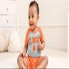 Wes and Willy Baby College Sports Fan Outfit One Piece Snap Suit and Short Set Cloudy Yarn Pattern (Clemson Tigers, 24 Months) view 2