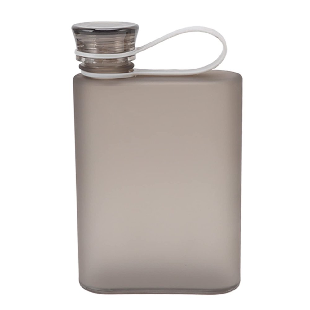 12oz Flat Water Bottle, Fine Workmanship Paper Water Bottle, Easy to Carry, Transparent, Safe, for Travel (Grey)