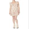 Angie Women's Tiered Skirt Dress with Ruffle Neckline and Open Back, Ivory, Large view 1