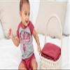 Wes and Willy Baby College Sports Fan Outfit One Piece Snap Suit and Short Set Cloudy Yarn Pattern (Oklahoma Sooners, 6 Months) view 2