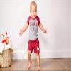 Wes and Willy Baby College Sports Fan Outfit One Piece Snap Suit and Short Set Cloudy Yarn Pattern (Oklahoma Sooners, 6 Months) view 3