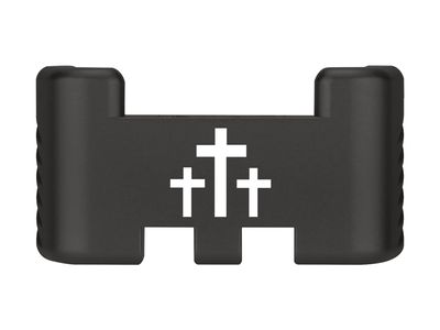 NDZ Performance Aluminum Slide Racker Assist Back Plate for Gen 1-5 Glock 17 19 19x 22 23 24 26 27 31 32 33 34 35 45 47 49, Improved Slide Grip, Black - 3 Crosses