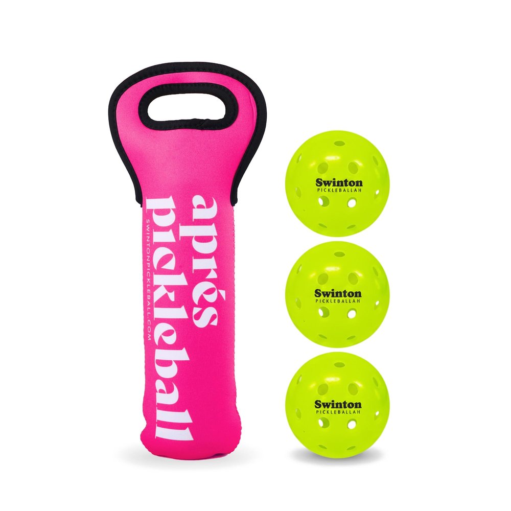 Swinton - Pickleball Balls Pack of 3 with Pickleball Sleeve | Indoor & Outdoor Pickleball Balls | Durable Polyethylene, Consistent Bounce & High Visibility | Tournament Pickleballs