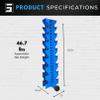 Synergy Custom Fitness 8-Tier Vertical Dumbbell Storage Rack - DBRK8 (Synergy Blue) view 3