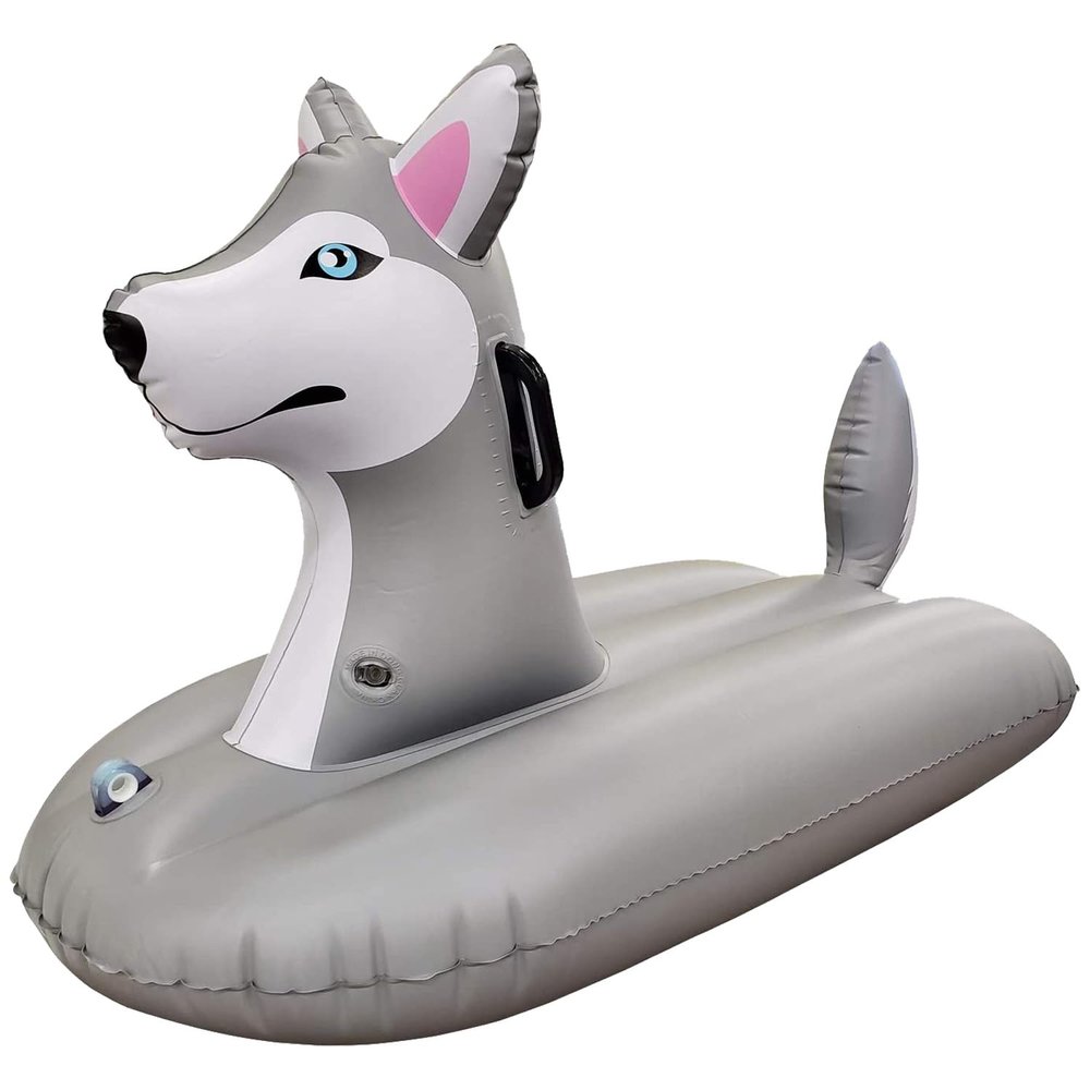 Jet Creations Husky Sledding Tube, Inflatable Snow and Water Sled, Towable with Durable Loop Holder, Toddler Snowboard Doubles as Pool Float, Adults and Kids 3 Years and up. Max 200 lbs.