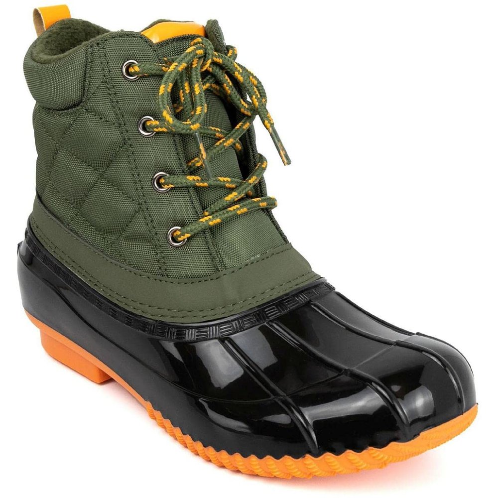 Sugar Womens Duck Boots - Waterproof Shell Insulated Snow Boot-Skippy-Olive/Orange-6
