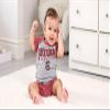 Wes and Willy Baby College Sports Fan Outfit One Piece Snap Suit and Short Set Cloudy Yarn Pattern (South Carolina, 24 Months) view 4