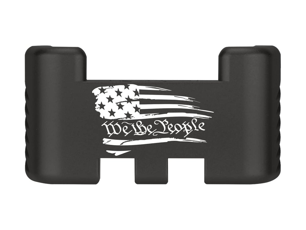 NDZ Performance Aluminum Slide Racker Assist Back Plate for Gen 1-5 Glock 17 19 19x 22 23 24 26 27 31 32 33 34 35 45 47 49, Improved Slide Grip, Black - US Flag We The People