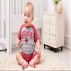 Wes and Willy Baby College Sports Fan Outfit One Piece Snap Suit and Short Set Cloudy Yarn Pattern (Arkansas Razorbacks, 12 Months) view 3