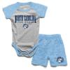 Wes and Willy Baby College Sports Fan Outfit One Piece Snap Suit and Short Set Cloudy Yarn Pattern (North Carolina Tar Heels, 18 Months) view 1