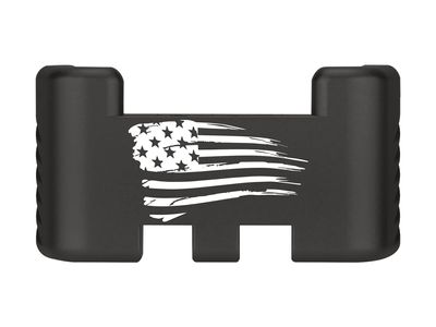 NDZ Performance Aluminum Slide Racker Assist Back Plate for Gen 1-5 Glock 17 19 19x 22 23 24 26 27 31 32 33 34 35 45 47 49, Improved Slide Grip, Black - US Flag Tattered