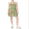 Angie Women's Smocked Bodice Circle Skirt Sundress, Green, Small view 1