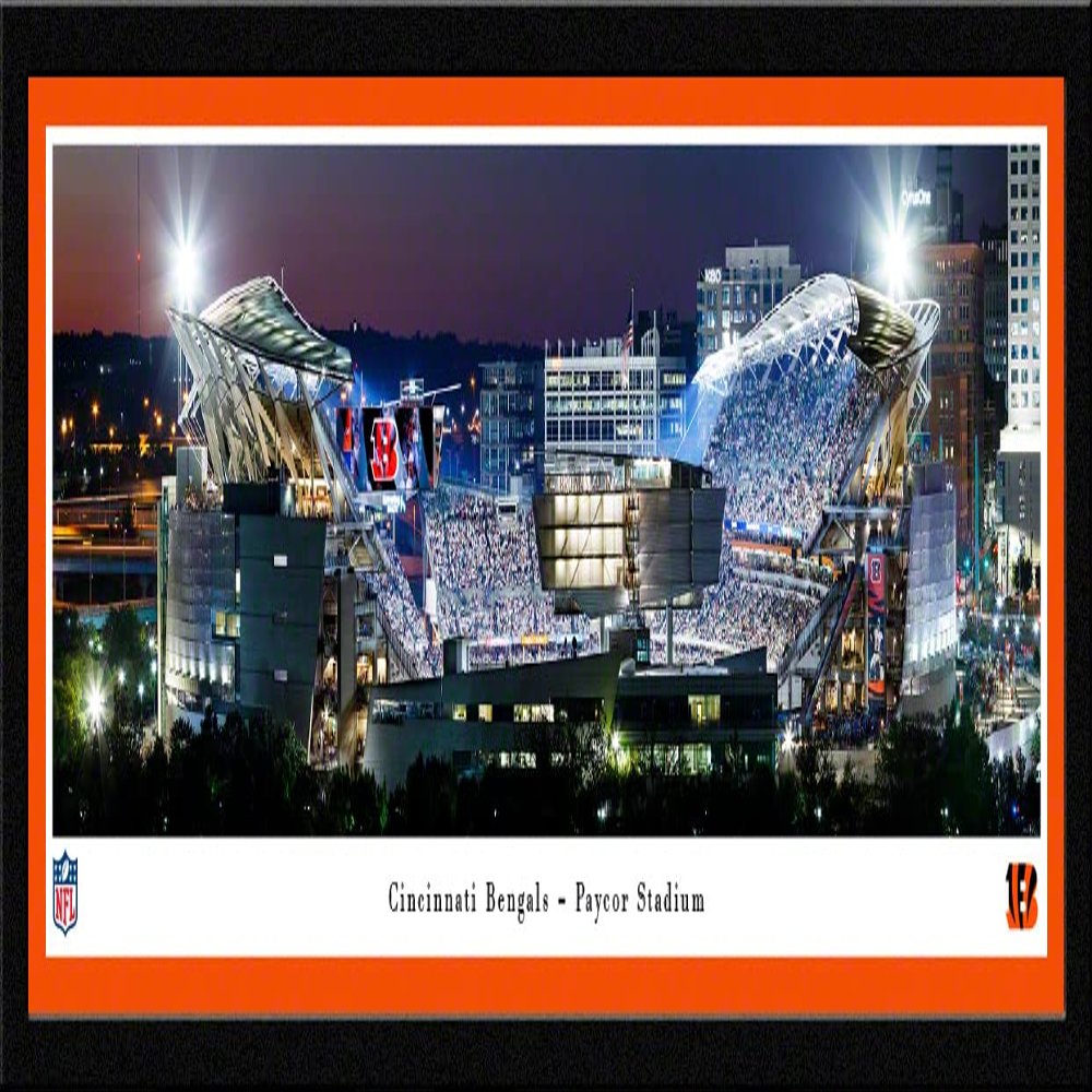 Cincinnati Bengals, Paycor Stadium - 42x15.5-inch Single Mat, Select Framed Picture by Blakeway Panoramas