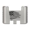 NDZ Performance Aluminum Slide Racker Assist Back Plate for Gen 1-5 Glock 17 19 19x 22 23 24 26 27 31 32 33 34 35 45 47 49, Improved Slide Grip, Silver - US Flag Tattered view 1