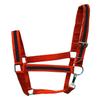 Equitem Draft Horse Size 2 Ply Nylon Halter with Stripe Accent (Red with Black) view 1