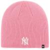 47 New York Yankees Beanie Mens Womens Cuffless Knit Winter Hat, Stretch Fit, Rose Pink, One Size view 1