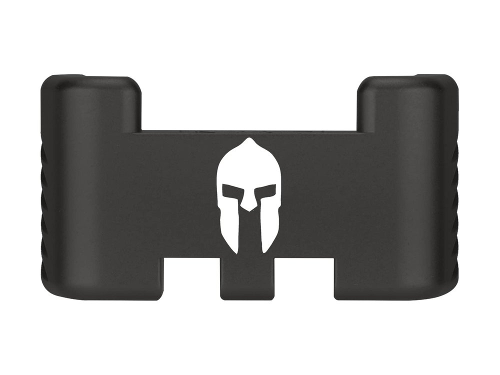 NDZ Performance Aluminum Slide Racker Assist Back Plate for Gen 1-5 Glock 17 19 19x 22 23 24 26 27 31 32 33 34 35 45 47 49, Improved Slide Grip, Black - Spartan Helmet 1